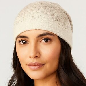 NWT Barefoot Dreams CozyChic Lite Confetti Beanie Cream Taupe One Size